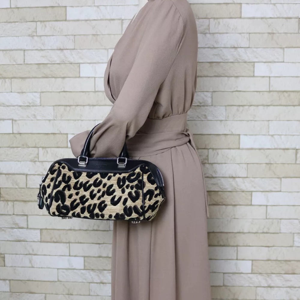 LV Limited Edition Chenille Leopard Baby/Mini Hand Boston Bag